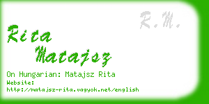 rita matajsz business card